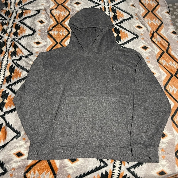 Pre-Loved Calvin Klein Men's Charcoal Hoodie - Picture 1 of 3